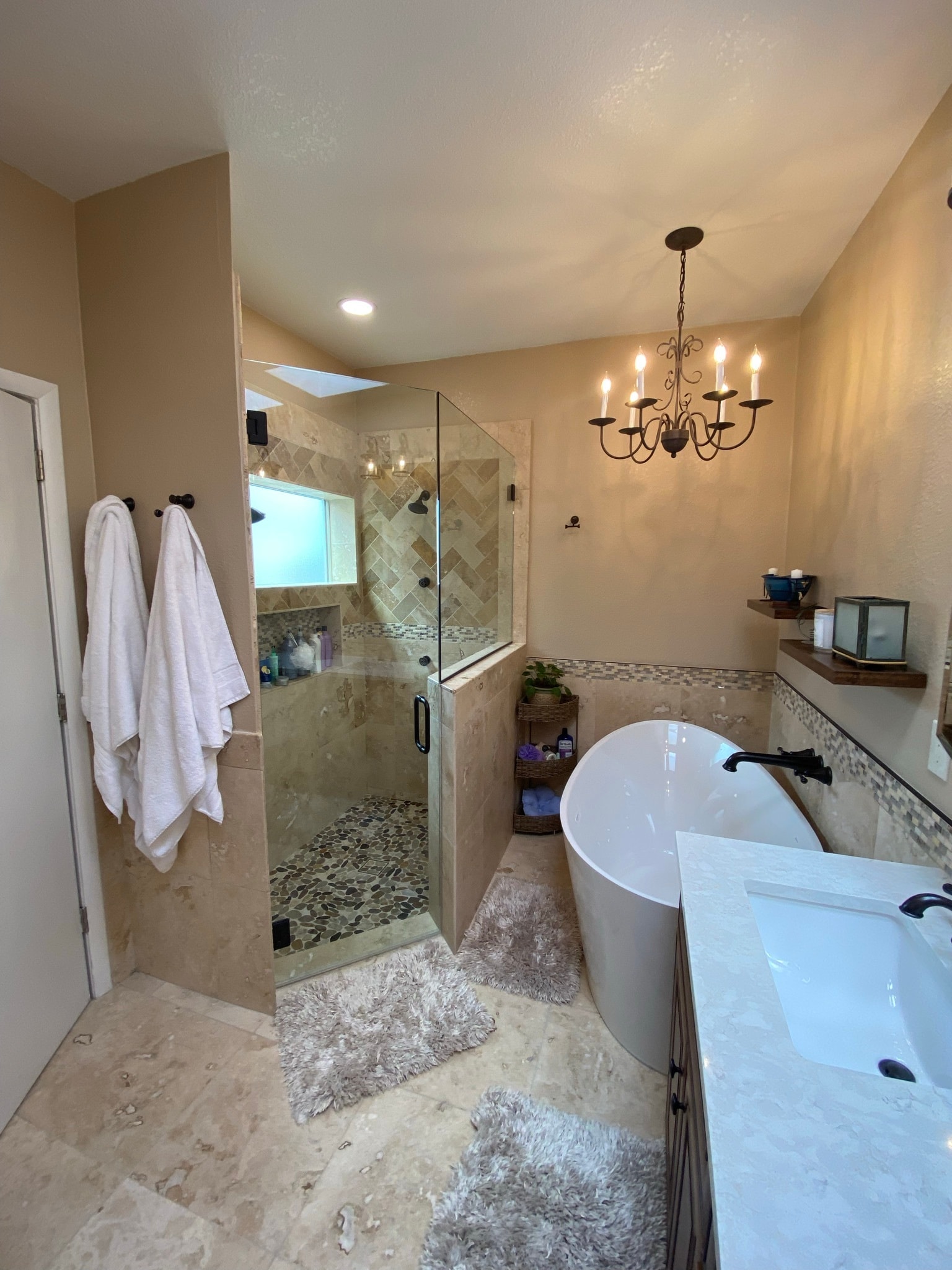 Chandelier Bath Remodel